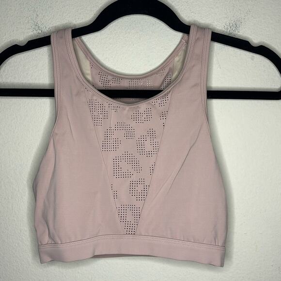 Varley Terri Laser-Cut Cheetah Cropped Athletic Top Women Size Small - Picture 2 of 6